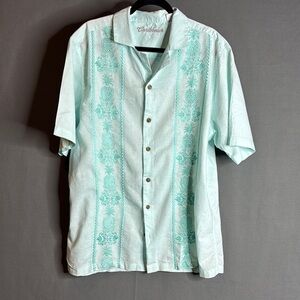 Caribbean Men's extra large Light Green‎ Short Sleeve Shirt